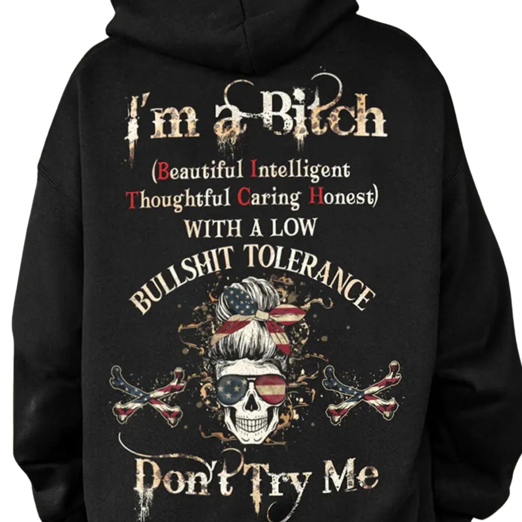 Custom Year Gen X Skull Hoodie – "Don't Try Me" FAFO Pullover, Raised on Hose Water & Neglect, Unisex Gift