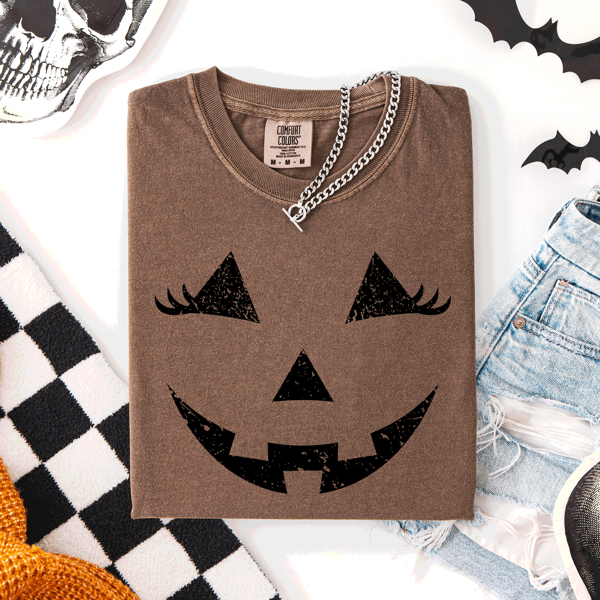 Jack O Lantern Halloween Cute Night Scene With A Playful Carved Pumpkin And Spooky Festive Vibes For Autumn Nights Comfort Colors Tee