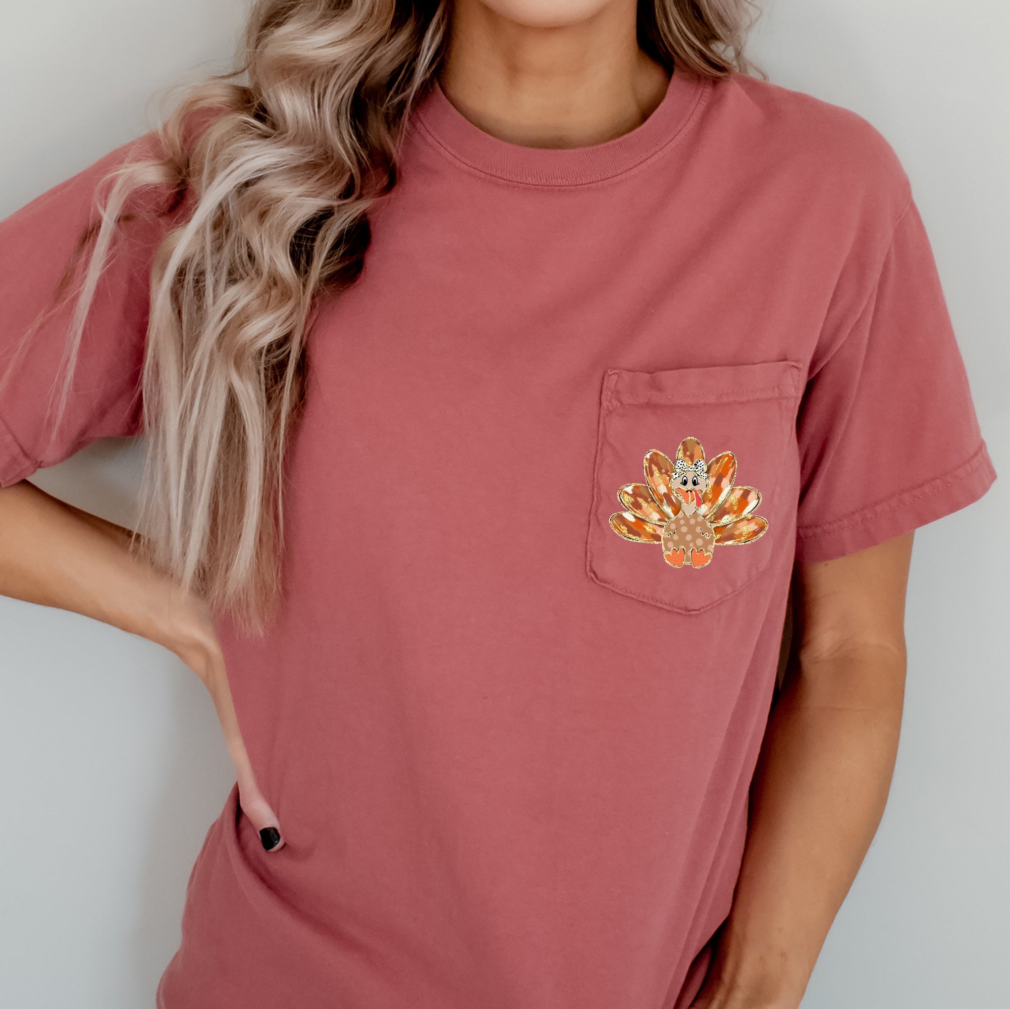 Cute Thanksgiving Turkey Comfort Colors Tee