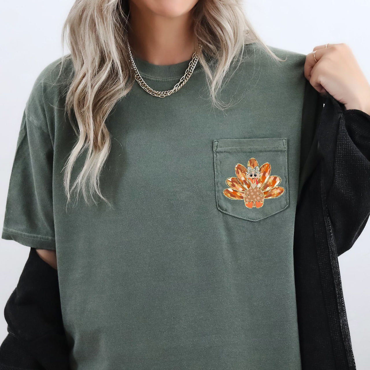 Cute Thanksgiving Turkey Comfort Colors Tee
