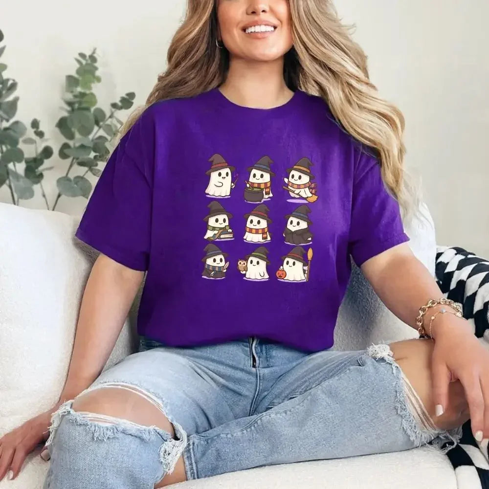 Cute Witch Ghosts Halloween Shirt – Kawaii Spooky Tee