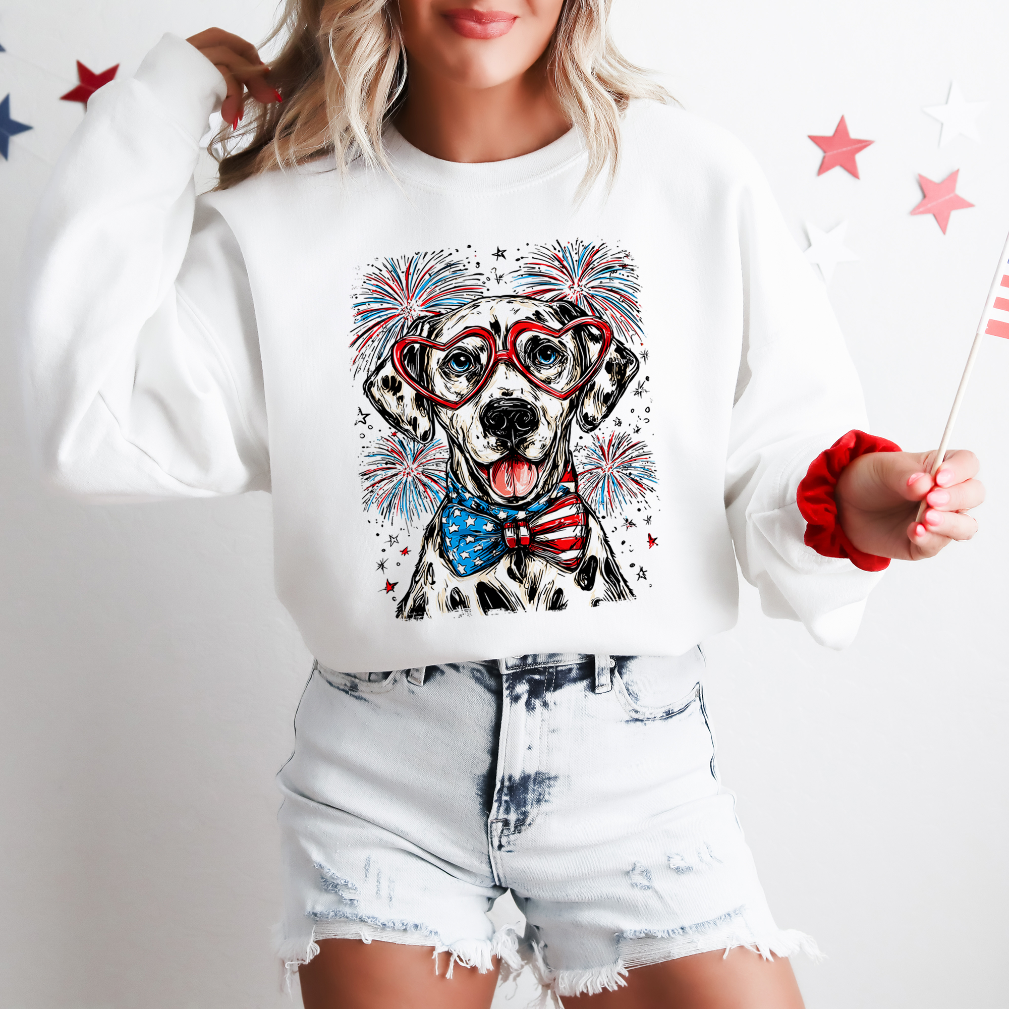 Dalmatian Patriotic Dog USA Celebration For Pet Lovers Fourth Of July Pride Sweatshirt