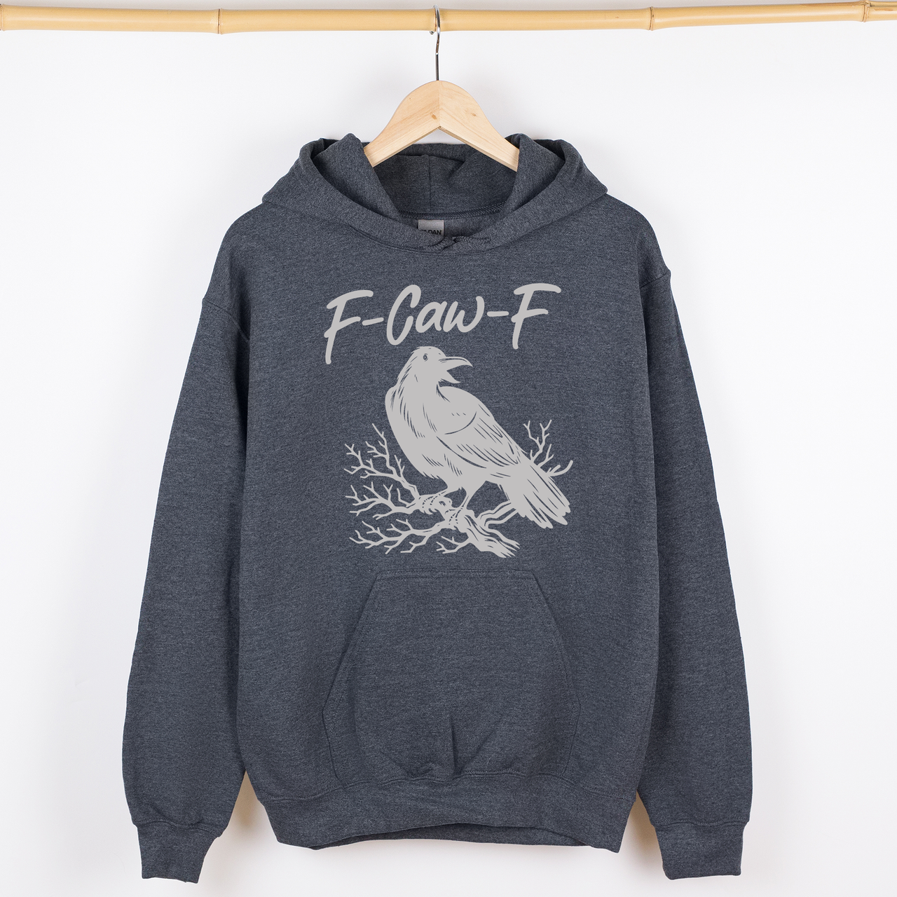 F Caw F Raven And Crow Gothic Halloween Witch Spooky Dark Midnight Velvet Nightfall Enchanted Graphic Hoodie