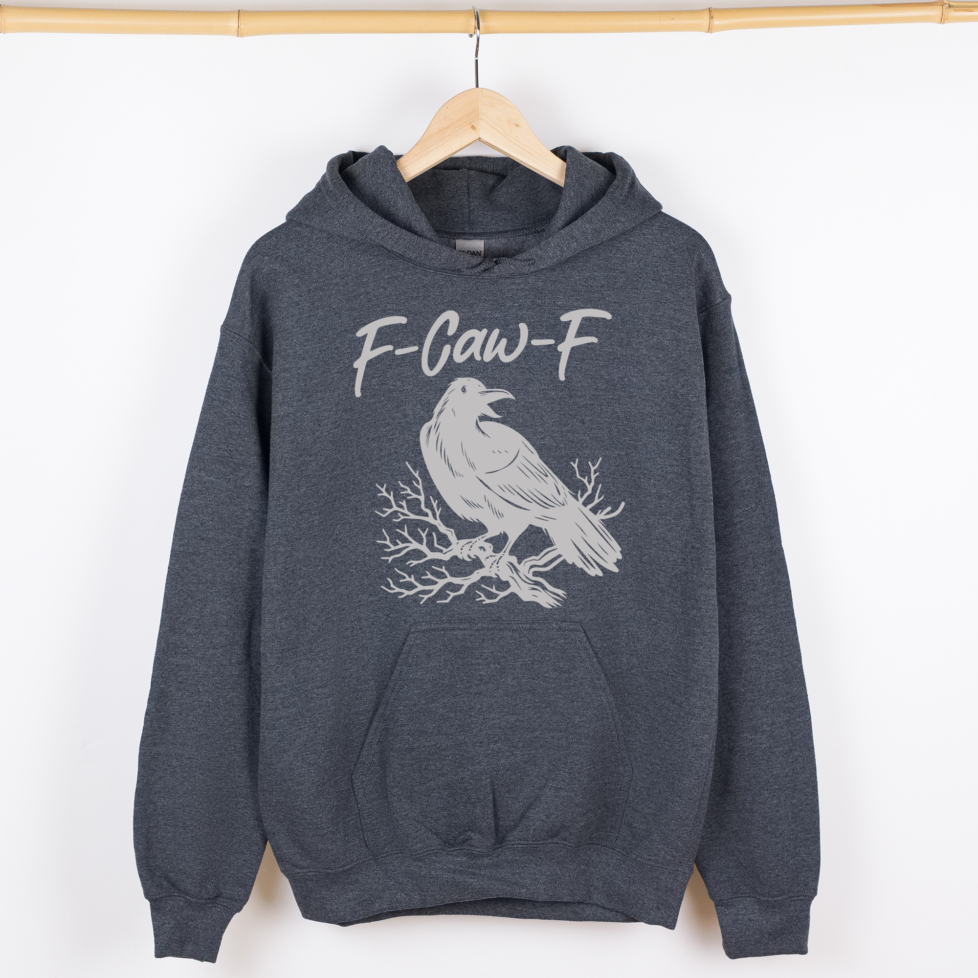 F Caw F Raven And Crow Gothic Halloween Witch Spooky Dark Midnight Velvet Nightfall Enchanted Graphic Hoodie