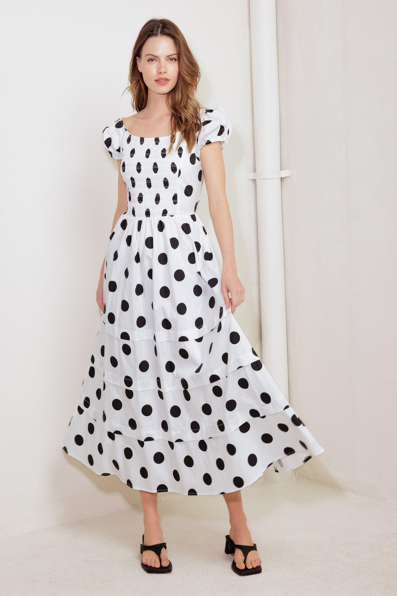 EFFORTLESS DAYS WOVEN MIDI DRESS
