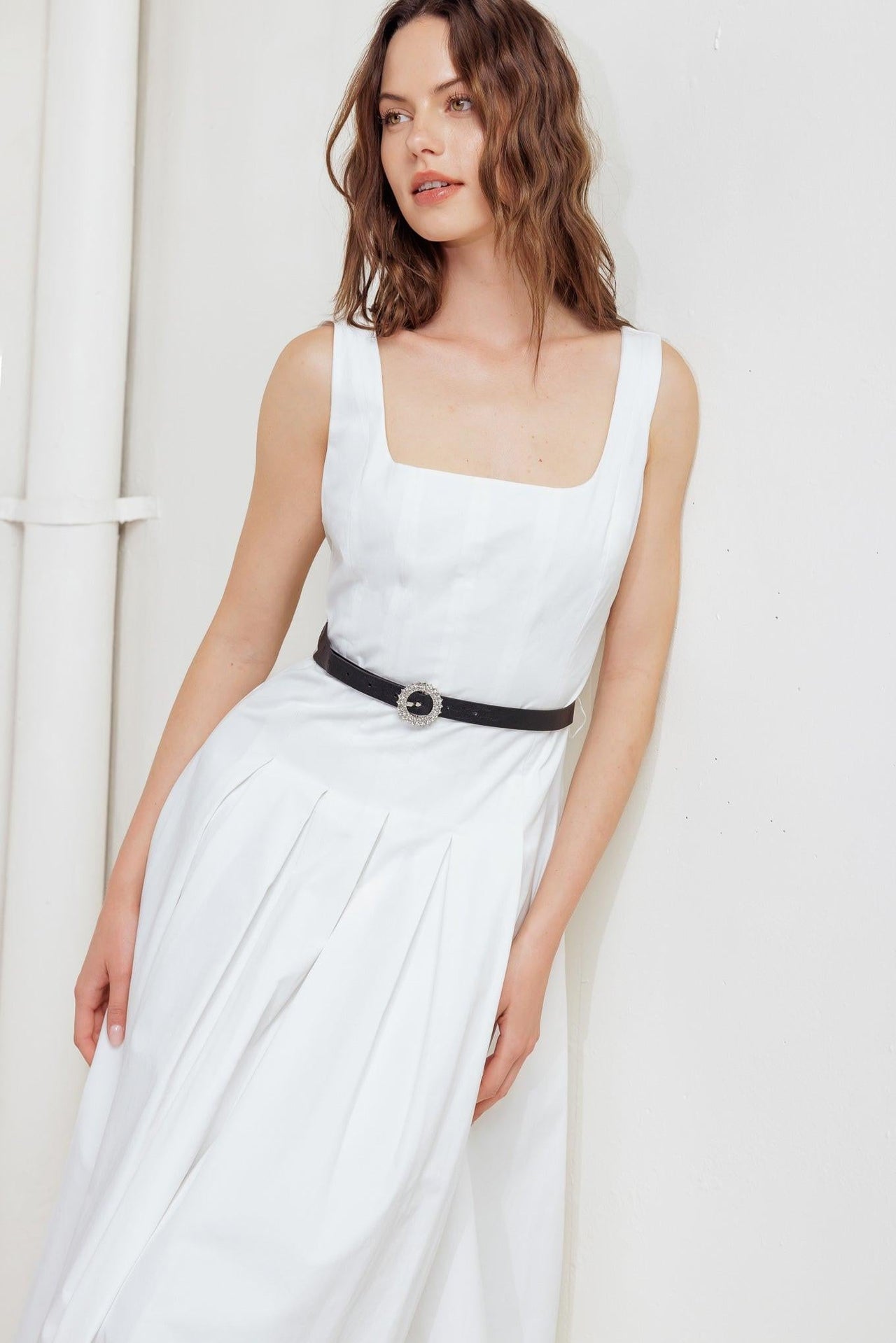 SUNDAY REVERIE WOVEN MIDI DRESS