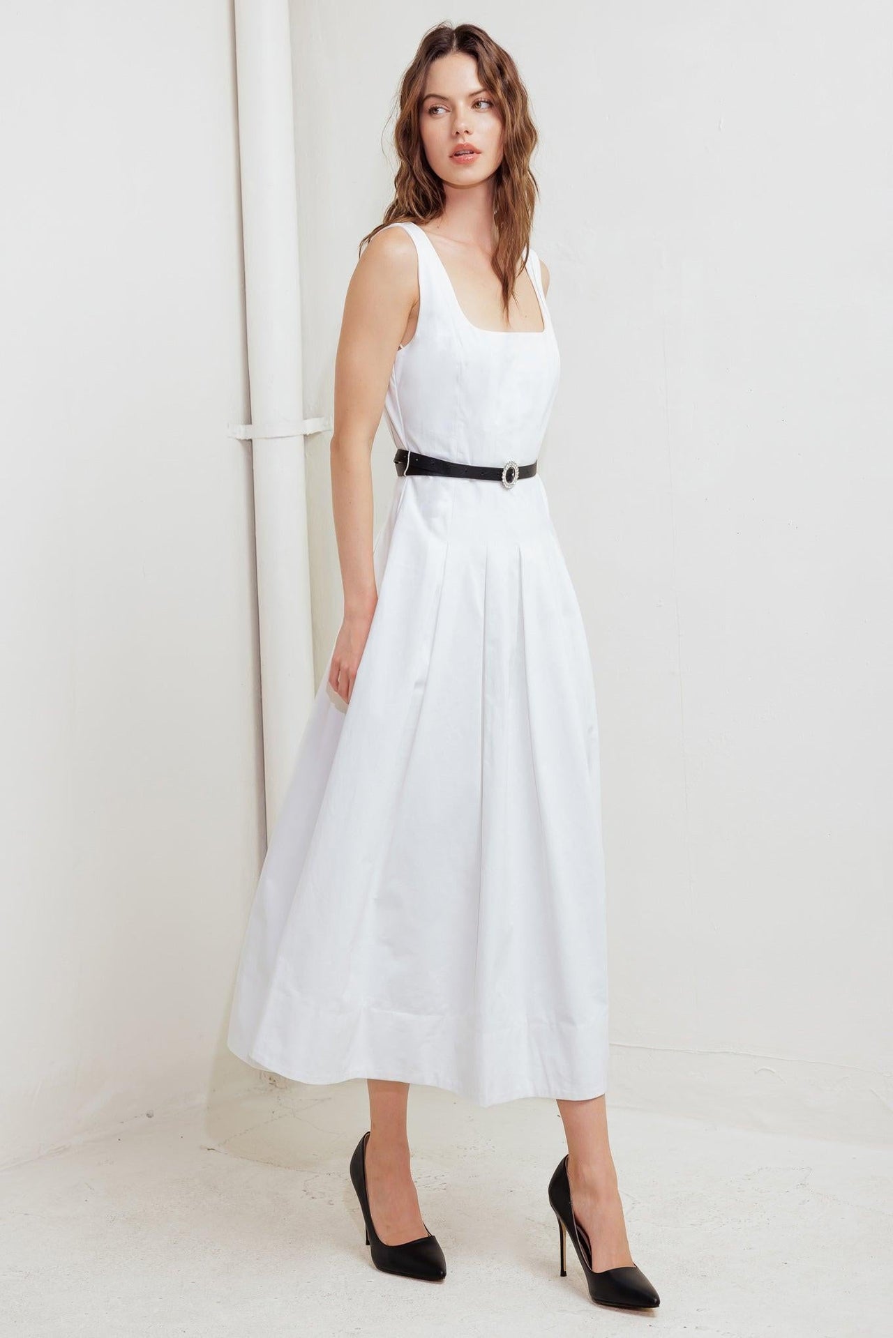 SUNDAY REVERIE WOVEN MIDI DRESS