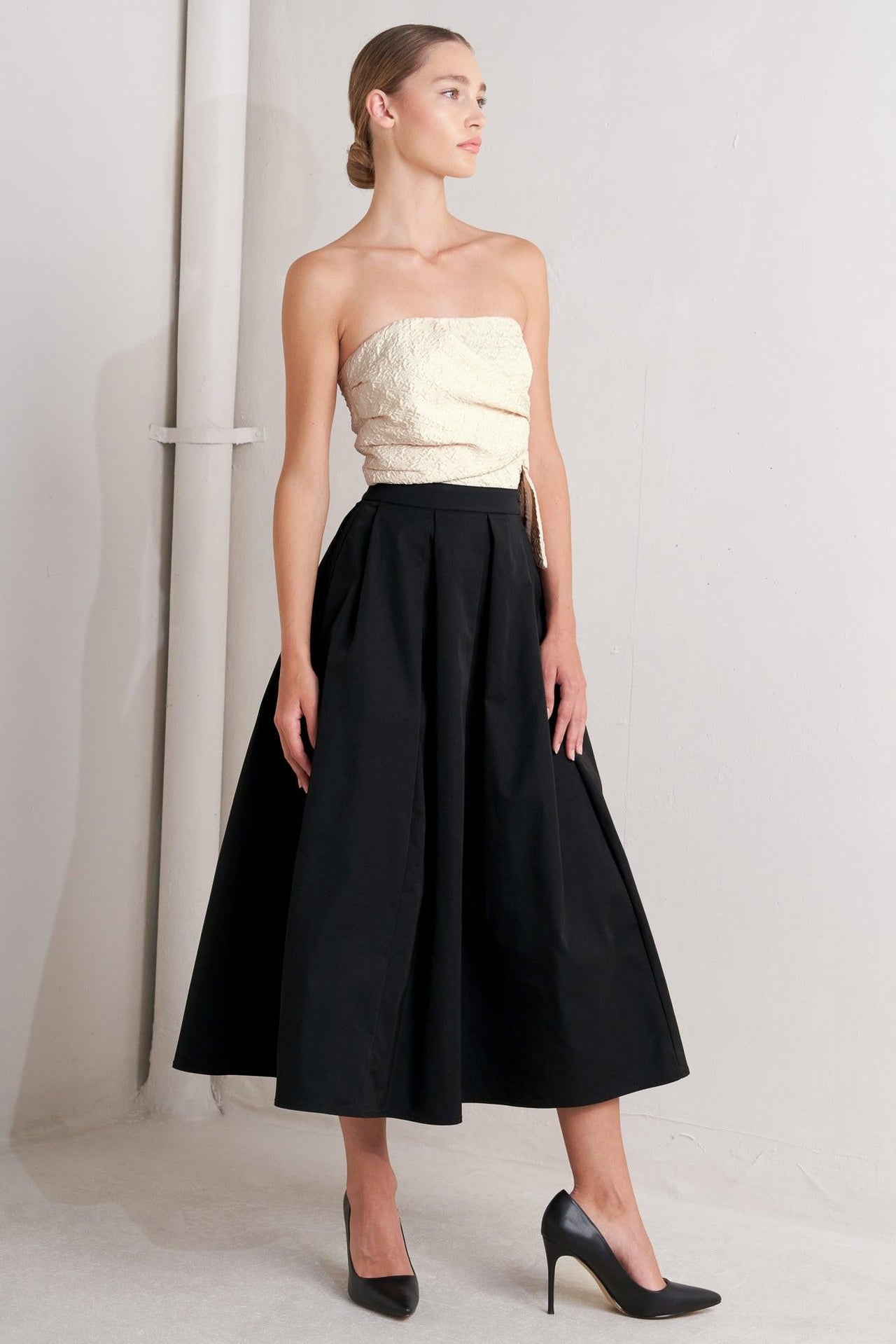 MONO BALLET WOVEN MIDI DRESS