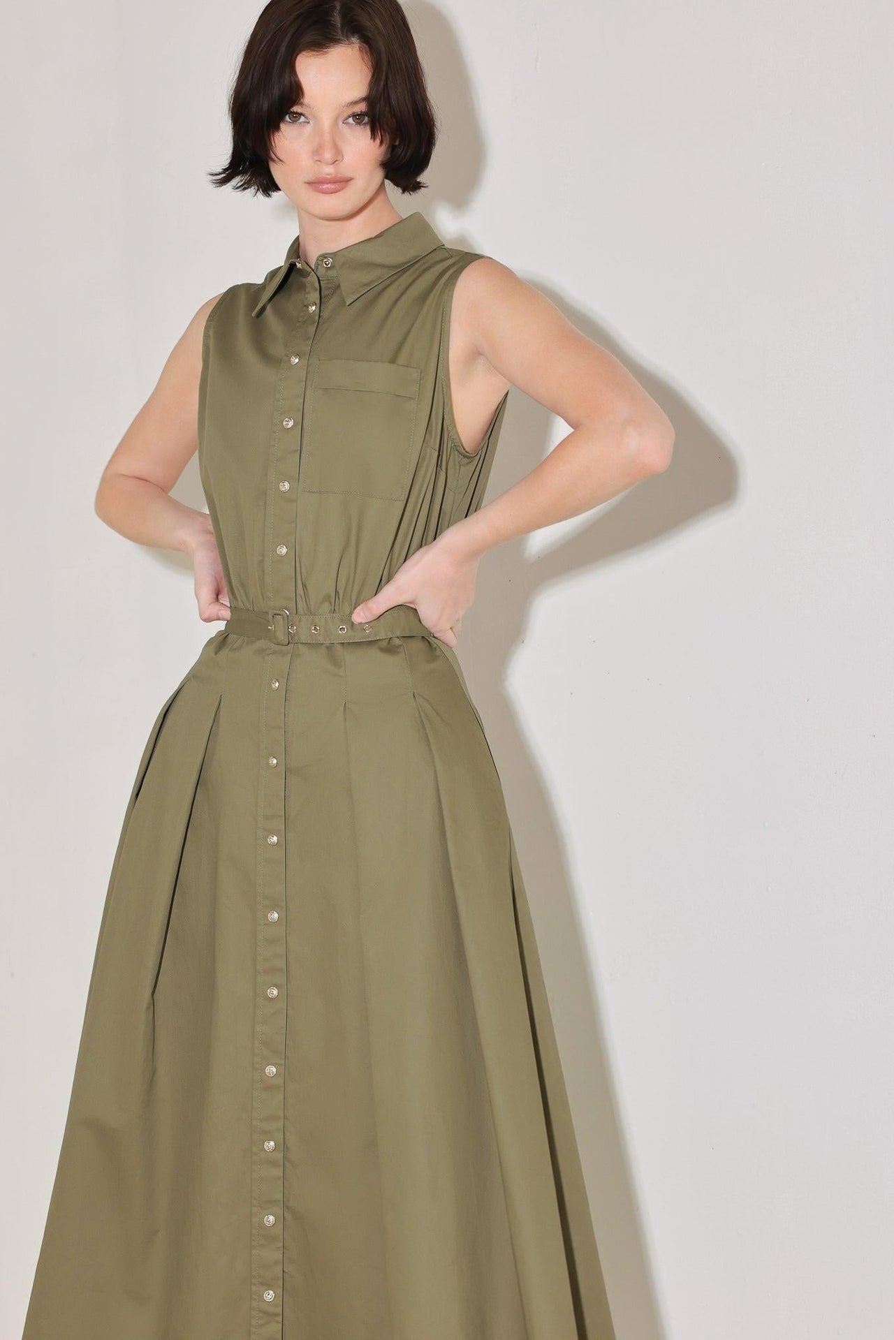 SIMPLY UNSTOPPABLE WOVEN MIDI DRESS