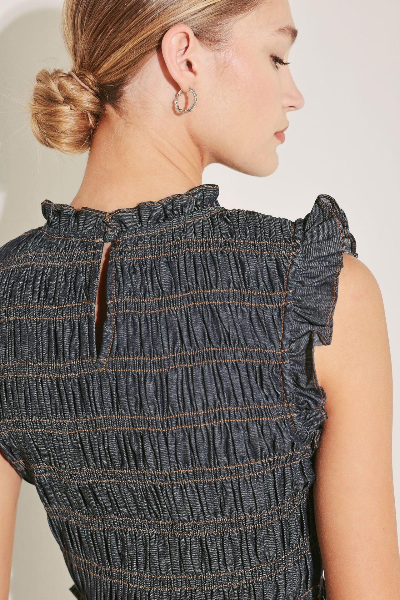 ROMANTIC REVERIE DENIM MIDI DRESS