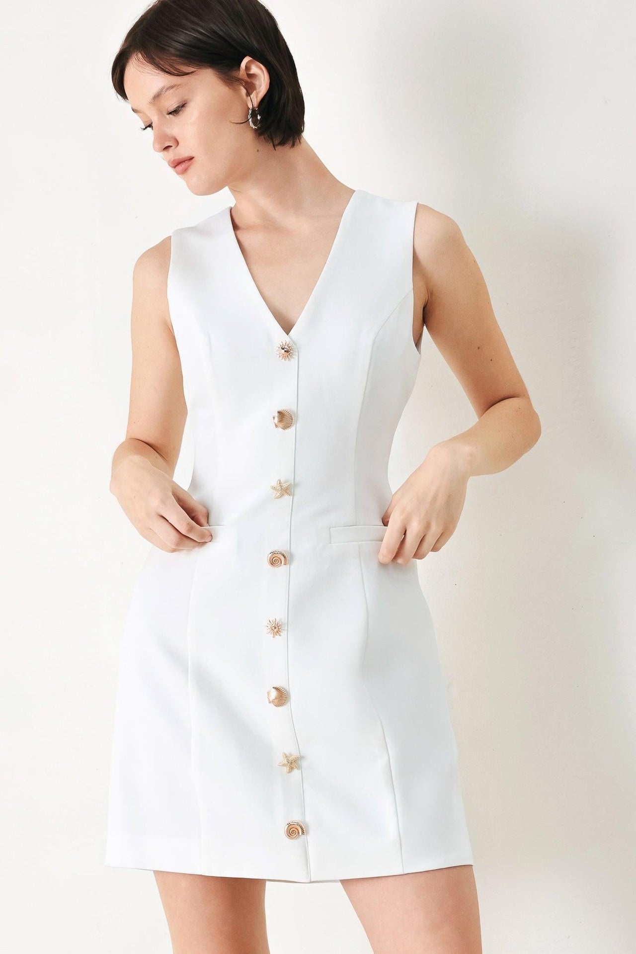 PURE GLAM WOVEN MINI DRESS