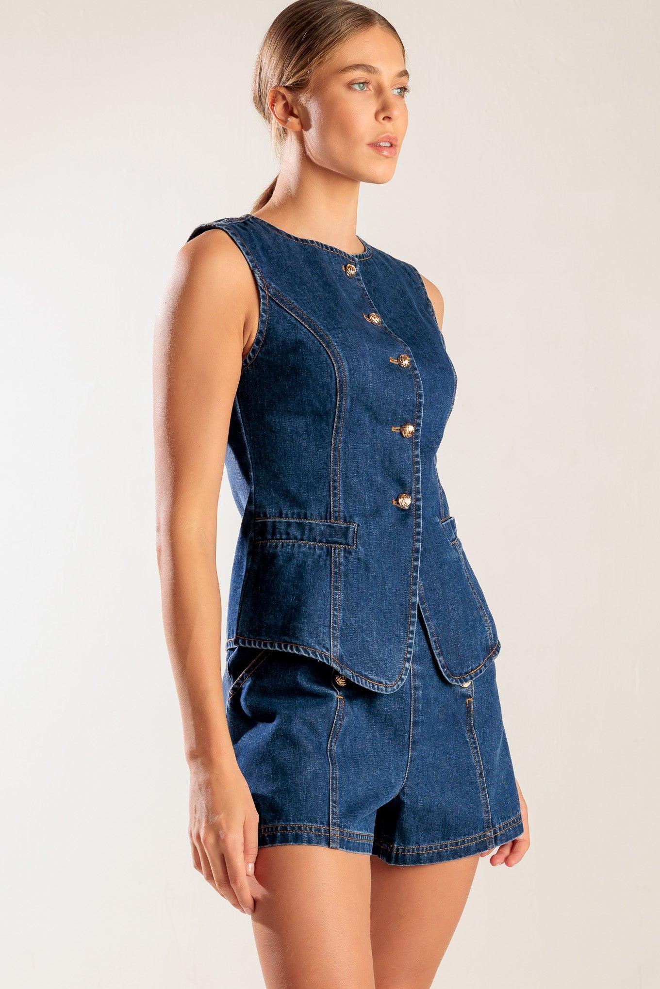 DRIVE-IN MOVIE DENIM VEST