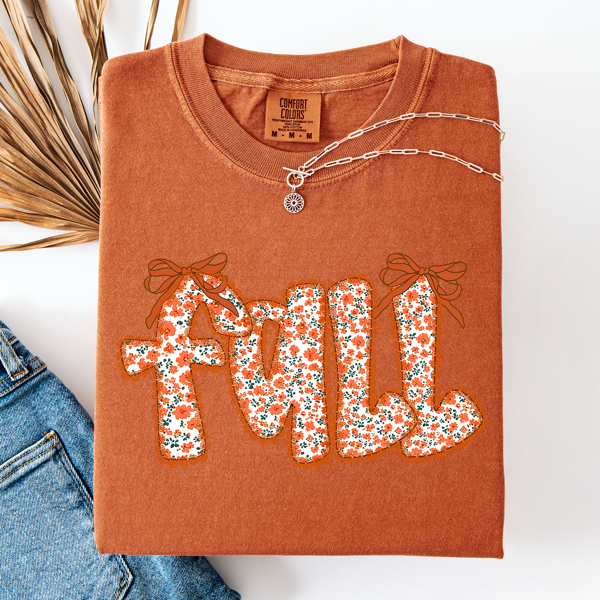 Fall Beautiful Ribbons Colorful Autumn Coquette Comfort Colors Tee
