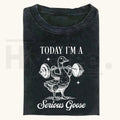 Funny Goose Gym Vintage Washed T-Shirt – Heavyweight 230g Graphic Oversized Tee