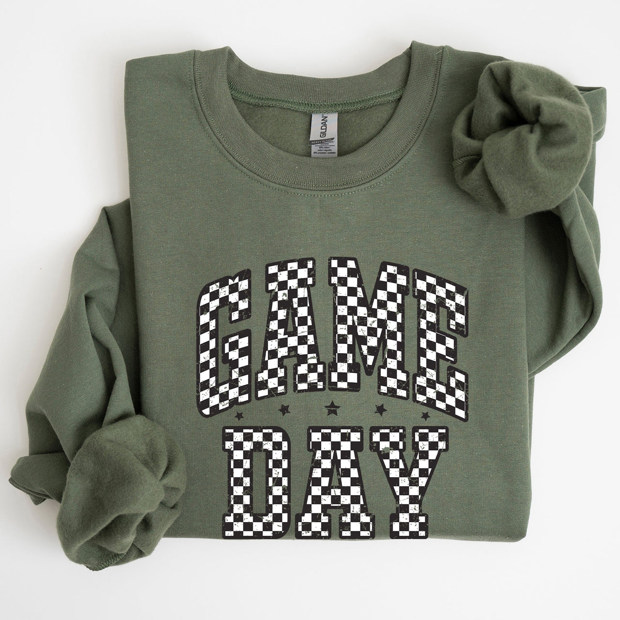 Game Day Checkered Football Tailgate Party Touchdown Sports Big Game Graphic Sweatshirt
