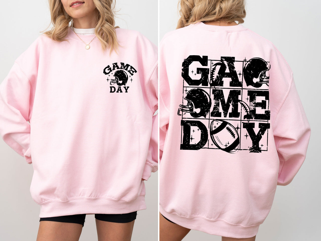Game Day Front And Back Football Tailgate Party Big Game Touchdown Celebration Graphic Sweatshirt