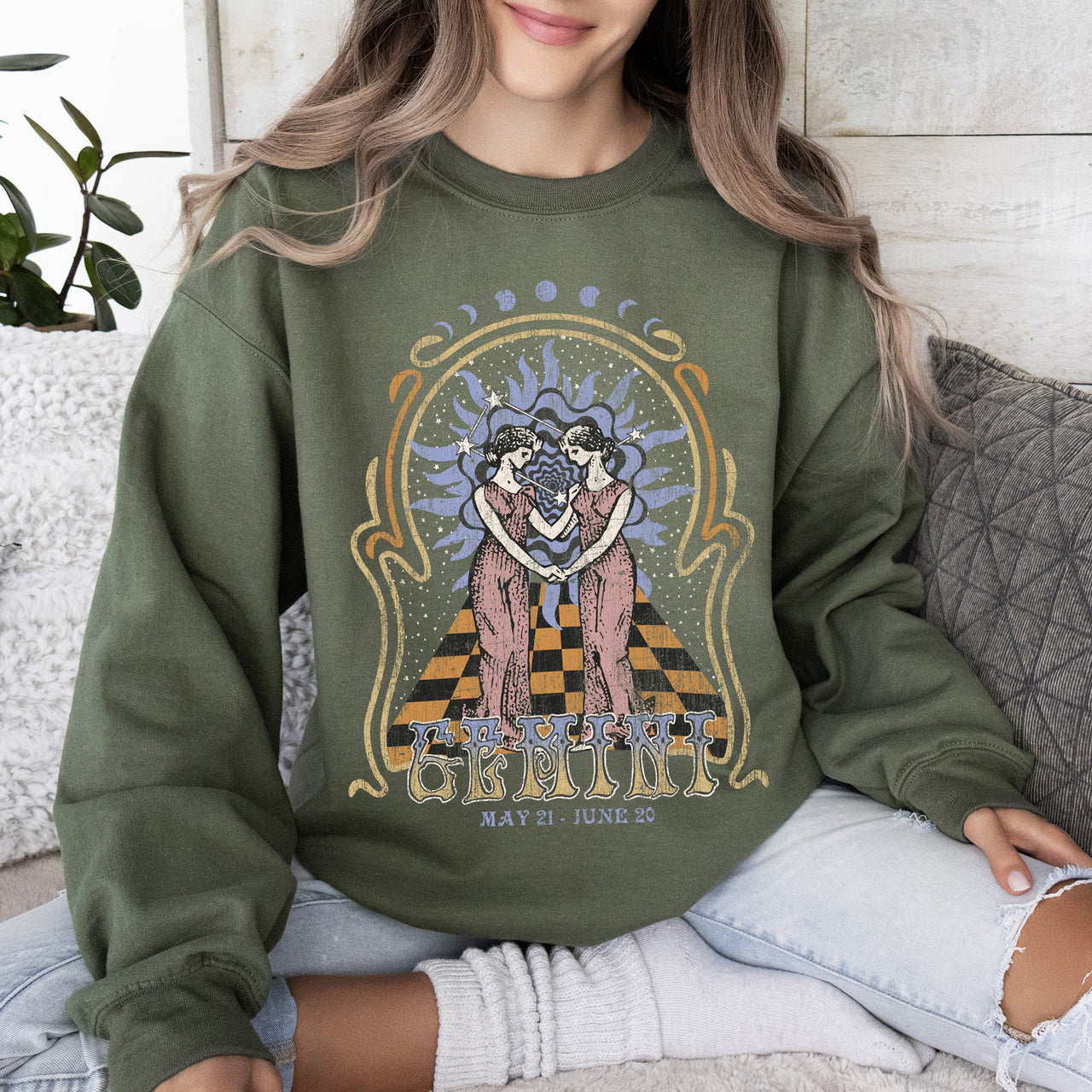 Gemini Zodiac Astrology Horoscope Celestial Sign Constellation Symbols Sweatshirt