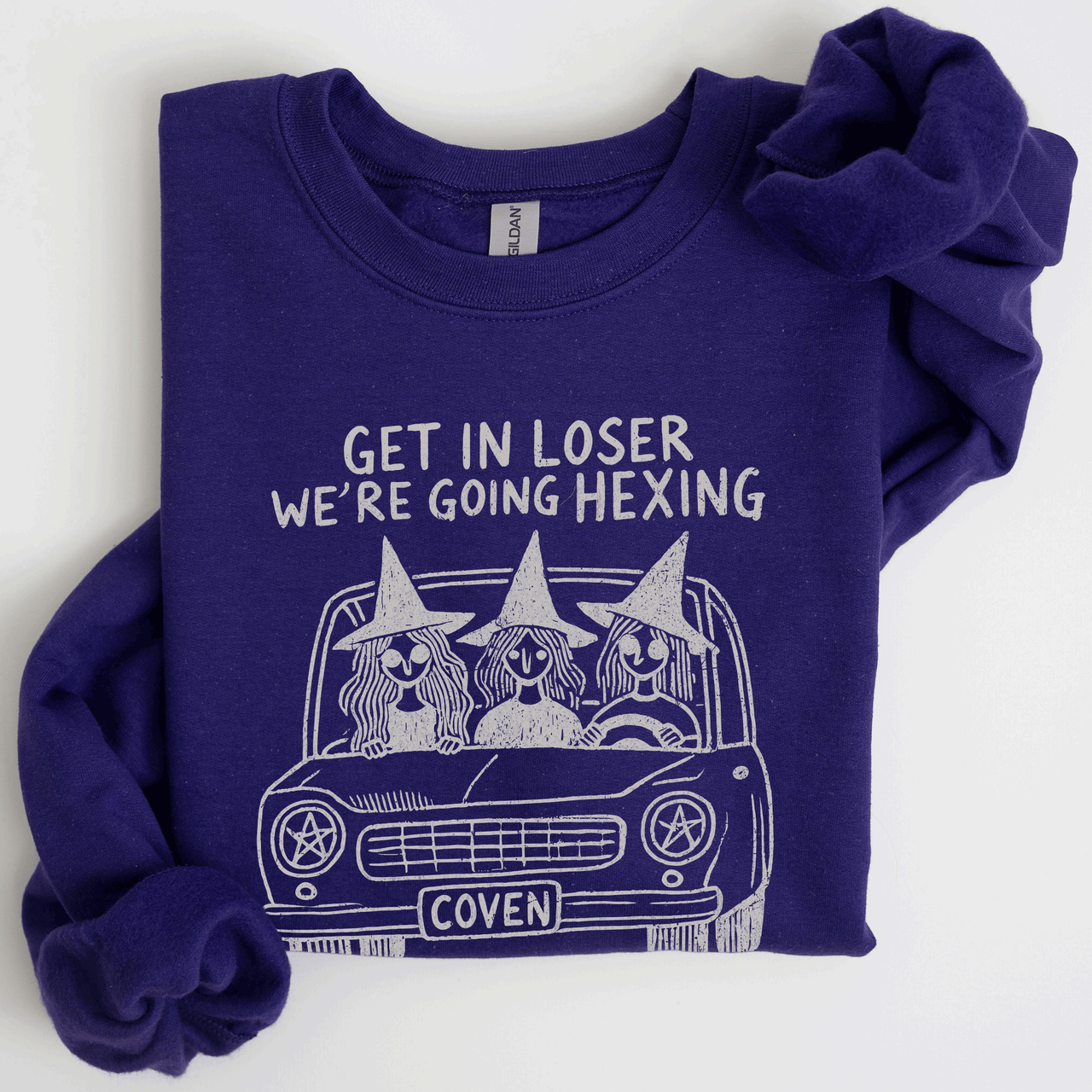 Get In Loser, We're Going Hexing Witch Coven Halloween Cozy Gothic Charm Sweatshirt