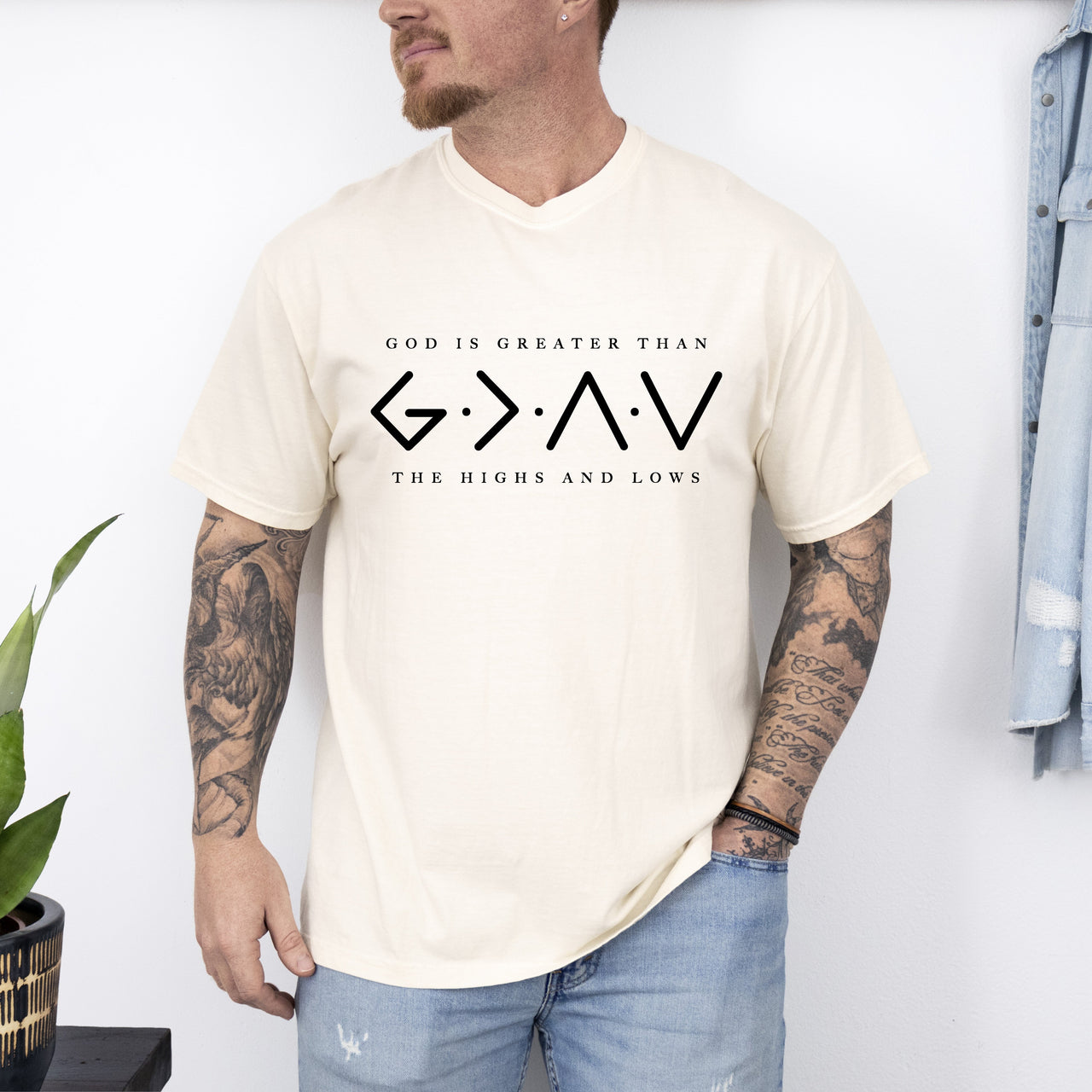 God Is Greater Than The Highs And Lows Jesus Christian Faith Gospel Comfort Colors Tee