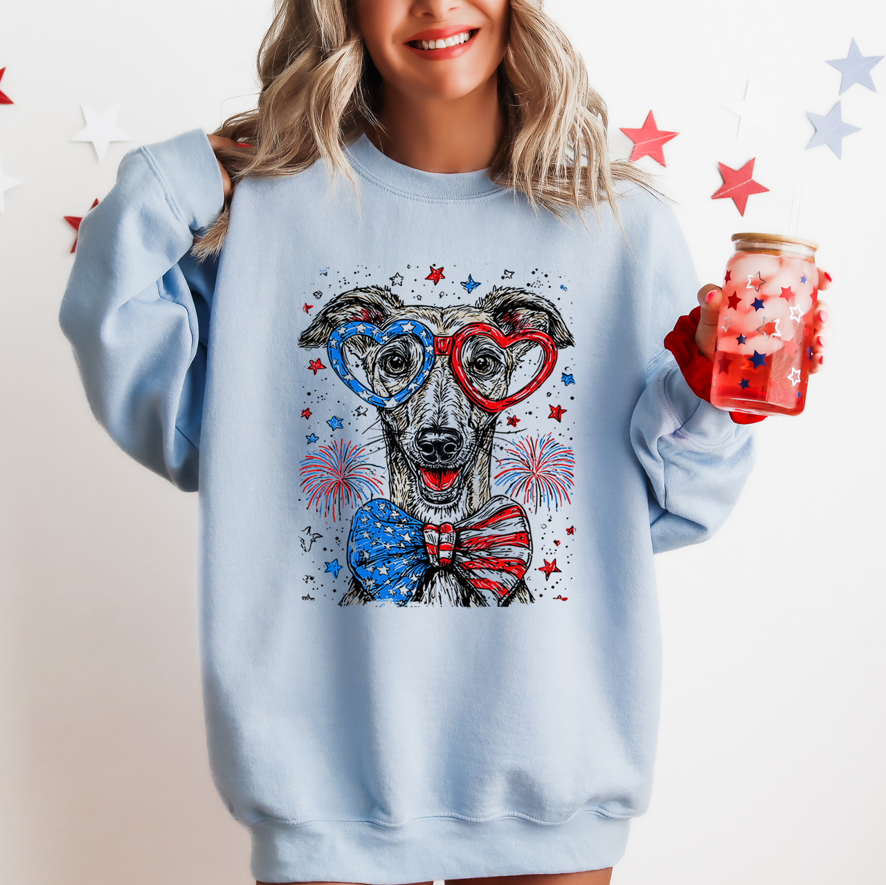 Greyhound Patriotic Dog USA Flag Pride For Pet Lovers Ready For Fourth Of July Celebration Sweatshirt