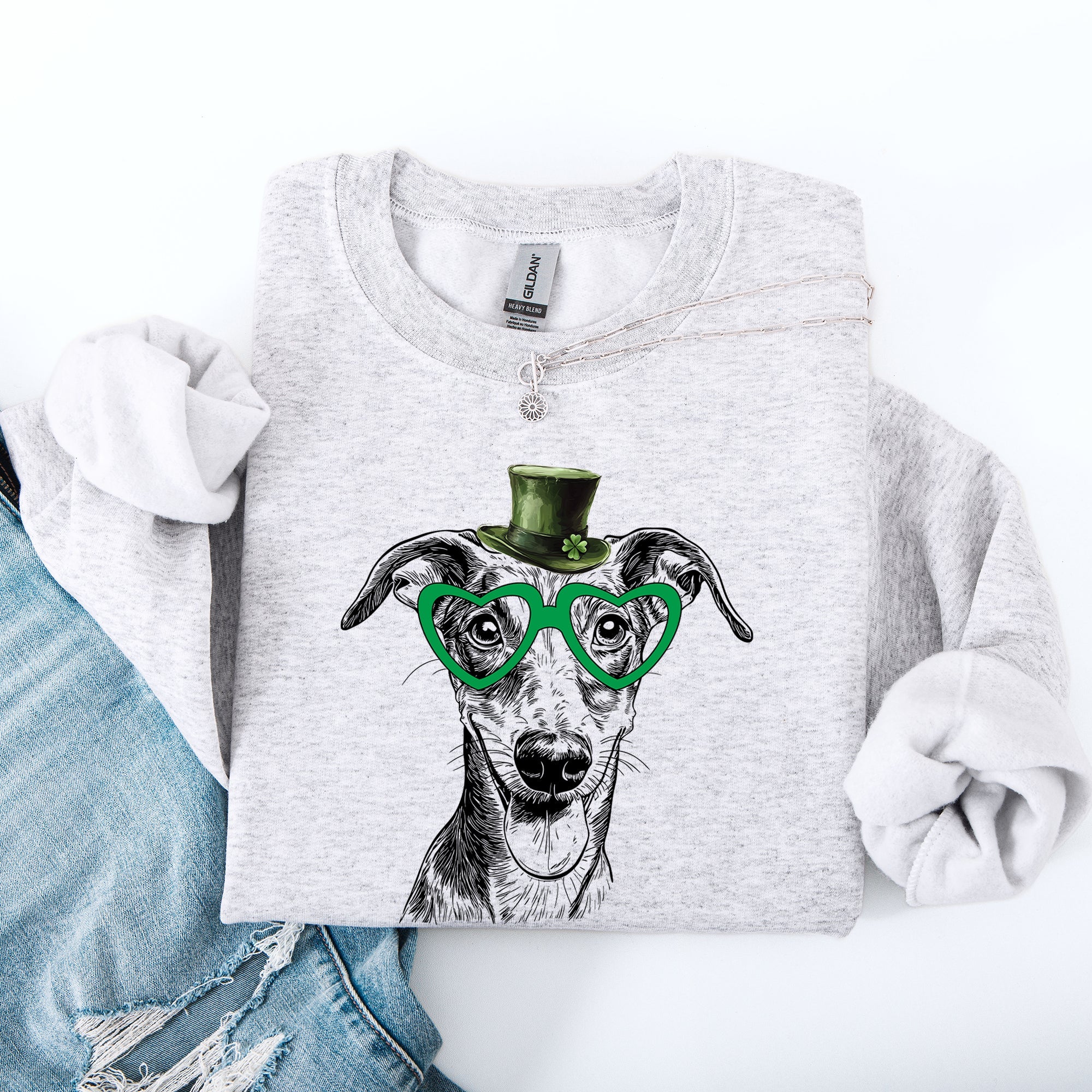 Greyhound Adorable Dog St Patrick's Day Lucky Irish Heritage Spirit Edition Sweatshirt