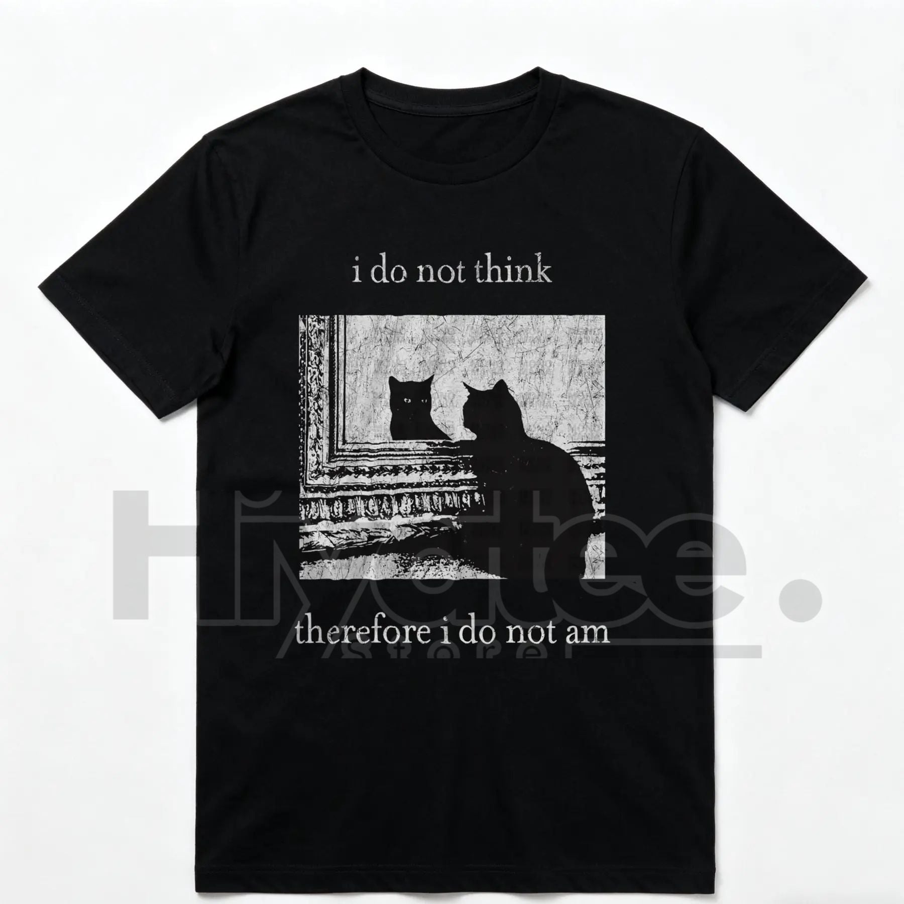 "HAGBDH I Do Not Think" Cat Classic T-Shirt – Goth Funny Philosophy Graphic Tee