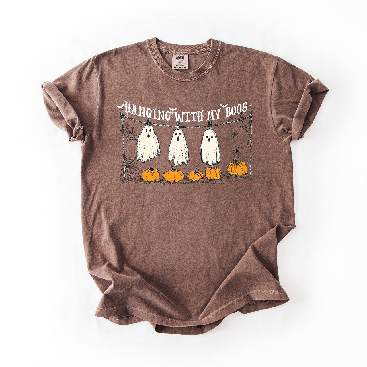 Hanging With My Boos Ghosts Halloween Spirits And Grinning Pumpkins For A Spooky Fun Night Comfort Colors Tee