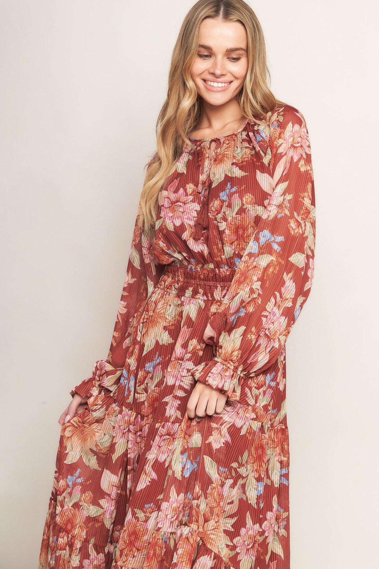 FOREST PARK WOVEN MIDI DRESS