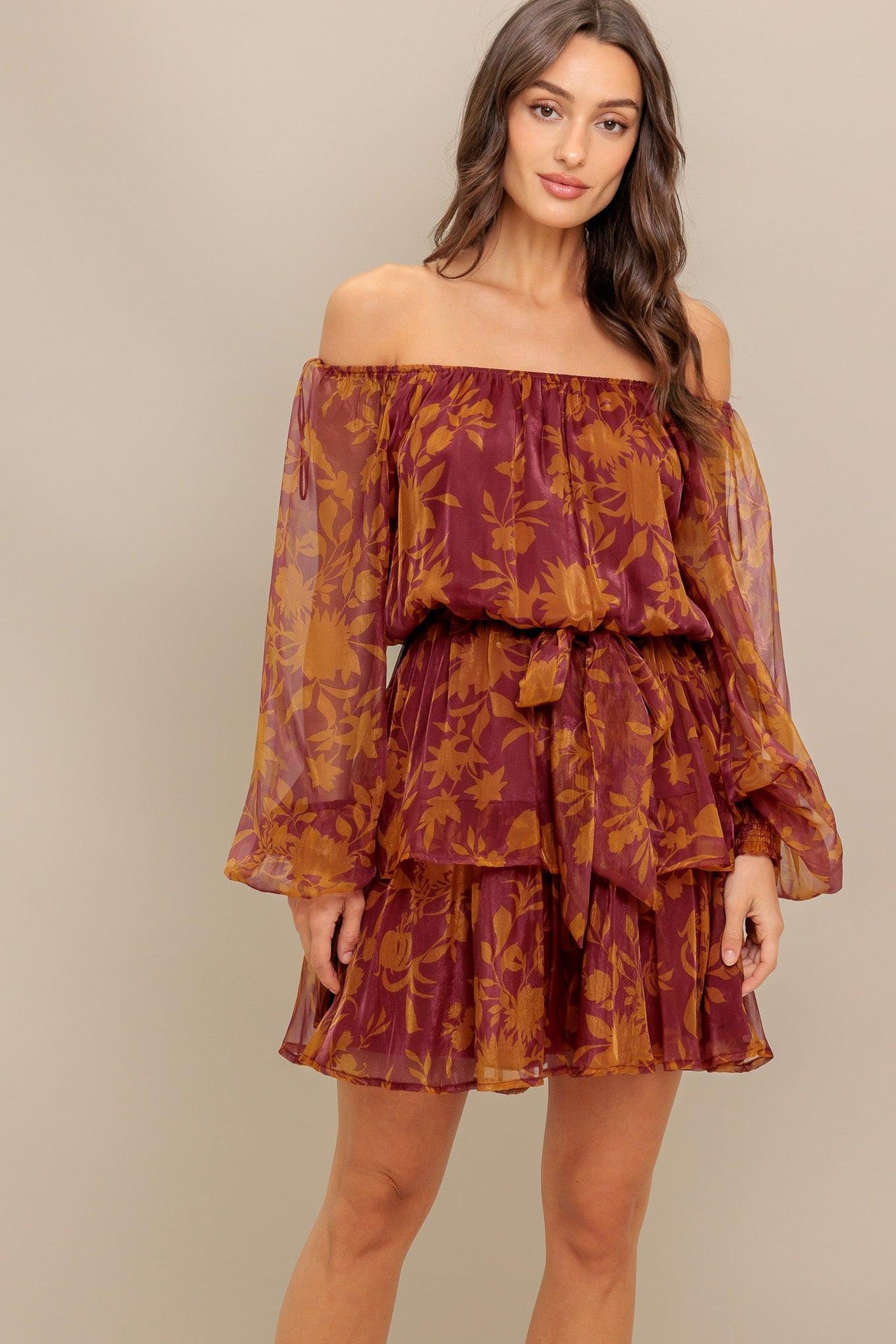 PETAL MIST WOVEN MINI DRESS