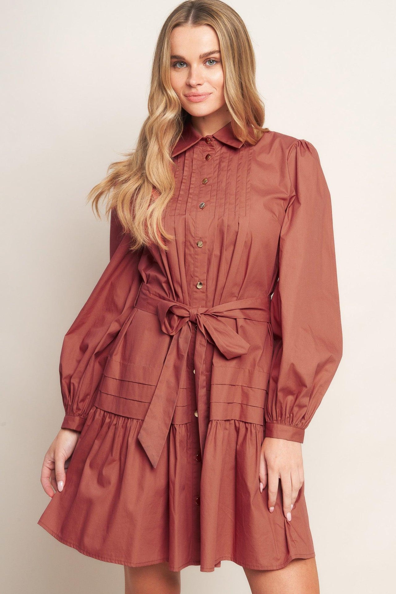 AESTHETIC POSE WOVEN MINI DRESS