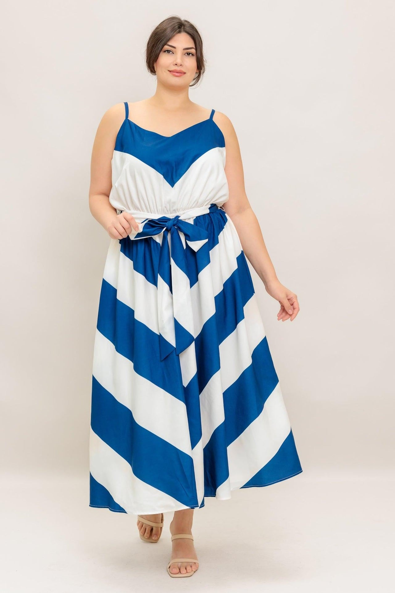 RADIANT HEART NAVY WOVEN MIDI DRESS