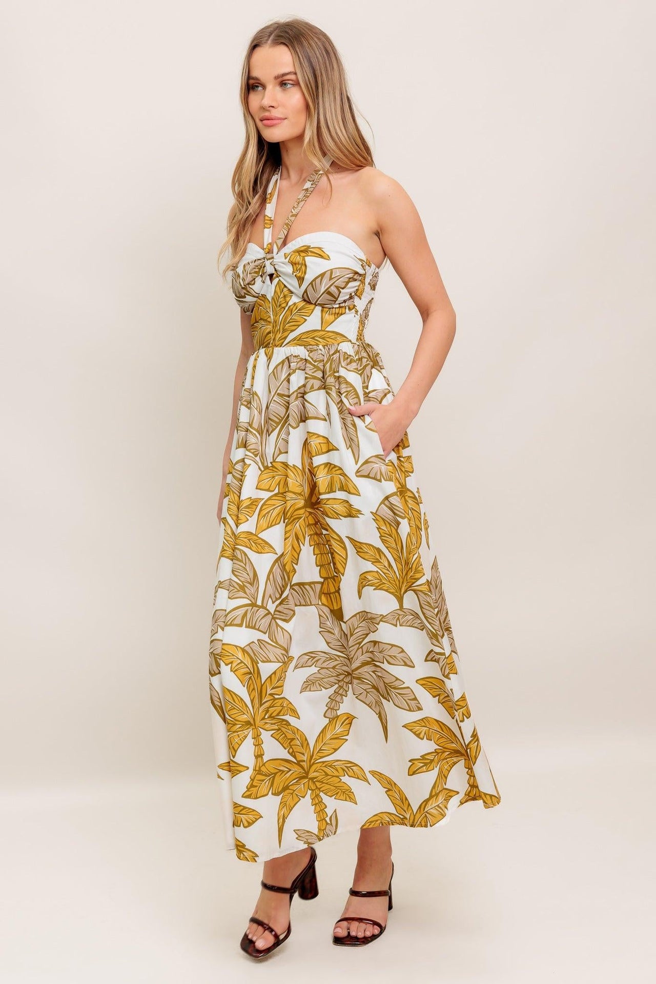 PETITE LOVE WOVEN MIDI DRESS