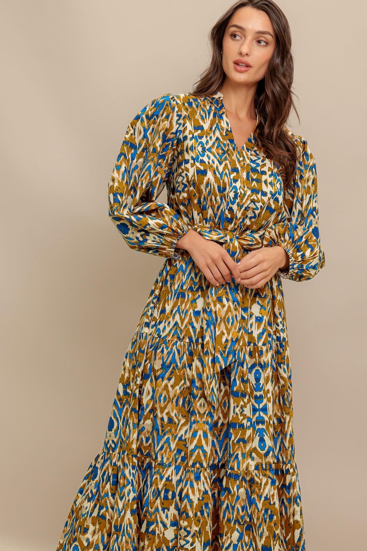TERRA VISION WOVEN MIDI DRESS