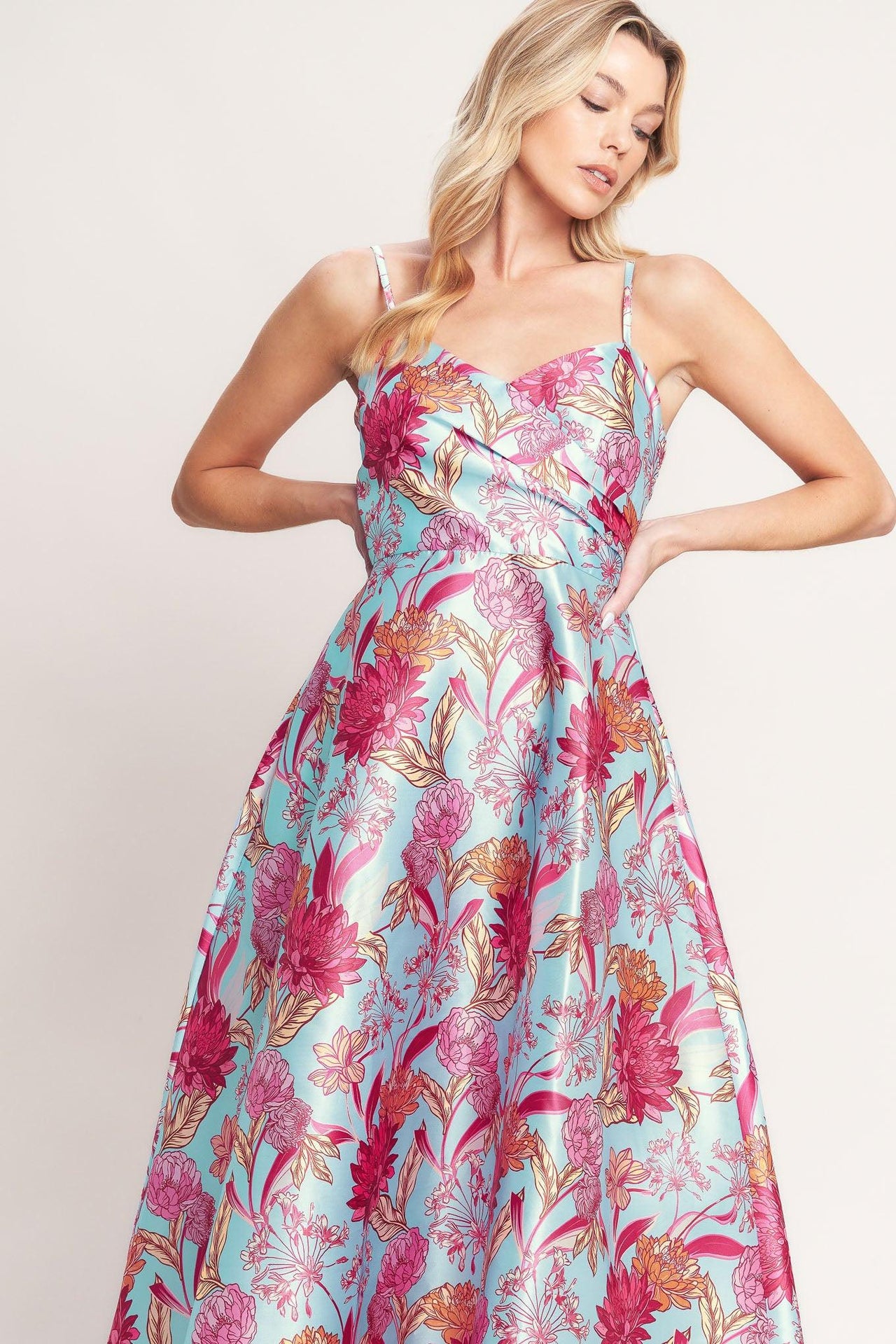 ELEVATED GARDEN WOVEN MIDI DRESS