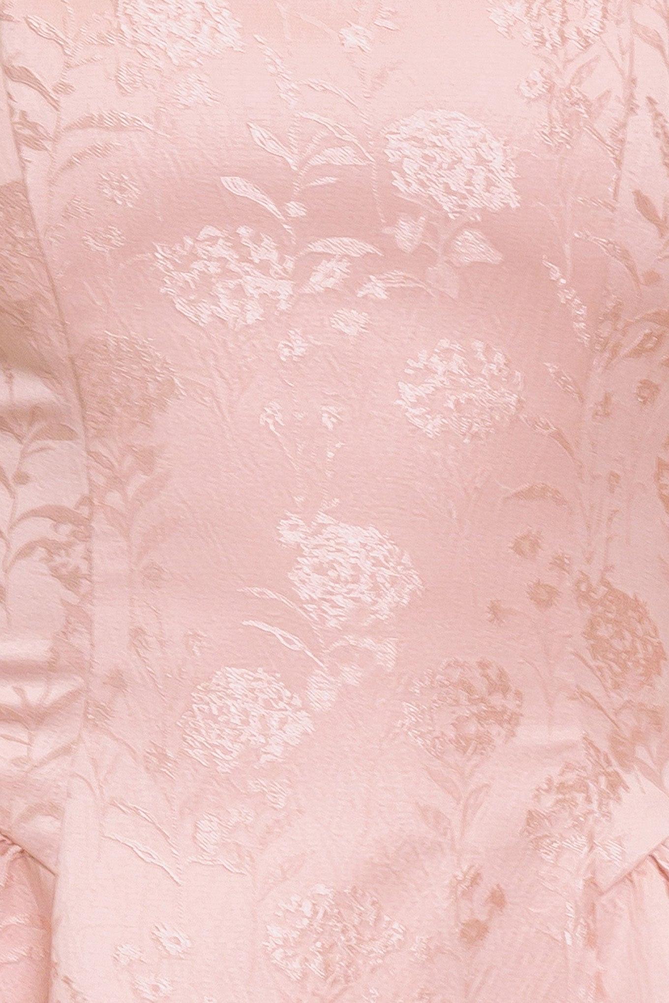 SWEET BLOOM WOVEN JACQUARD SATIN MINI DRESS