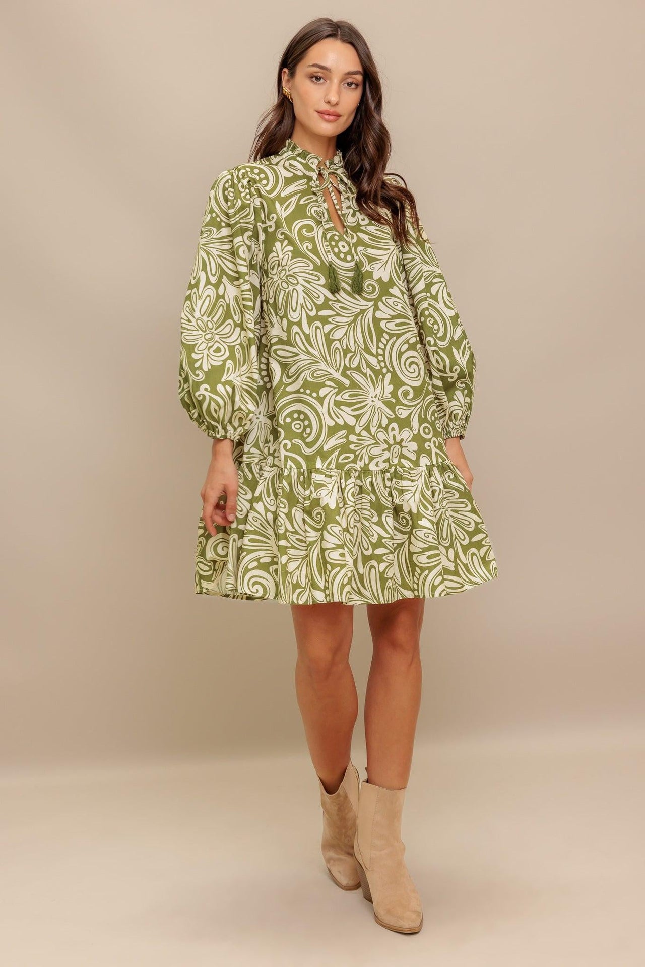FLORENCE FLAIR WOVEN MINI DRESS