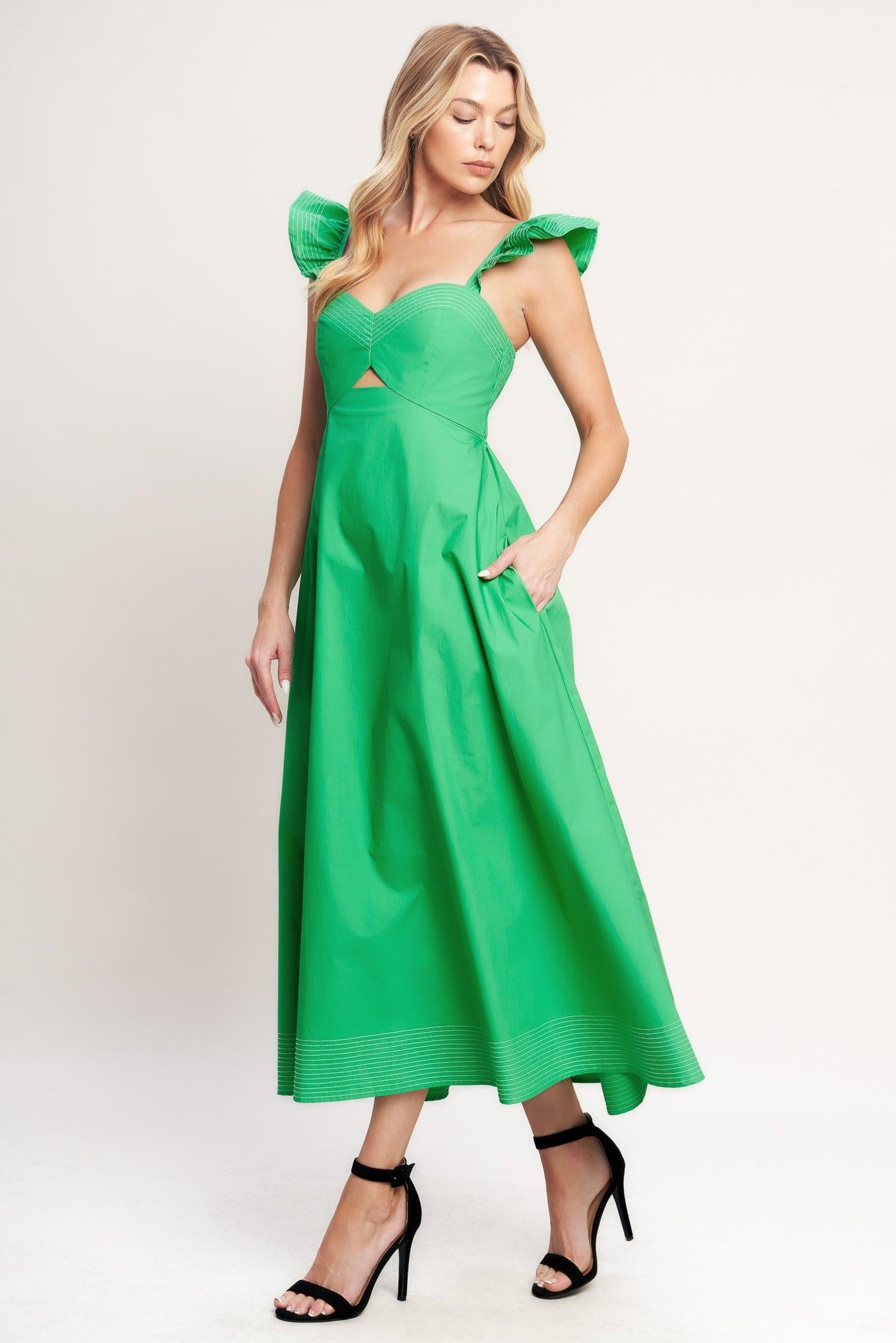 BEAUTIFULLY UNEXPECTED WOVEN MIDI DRESS