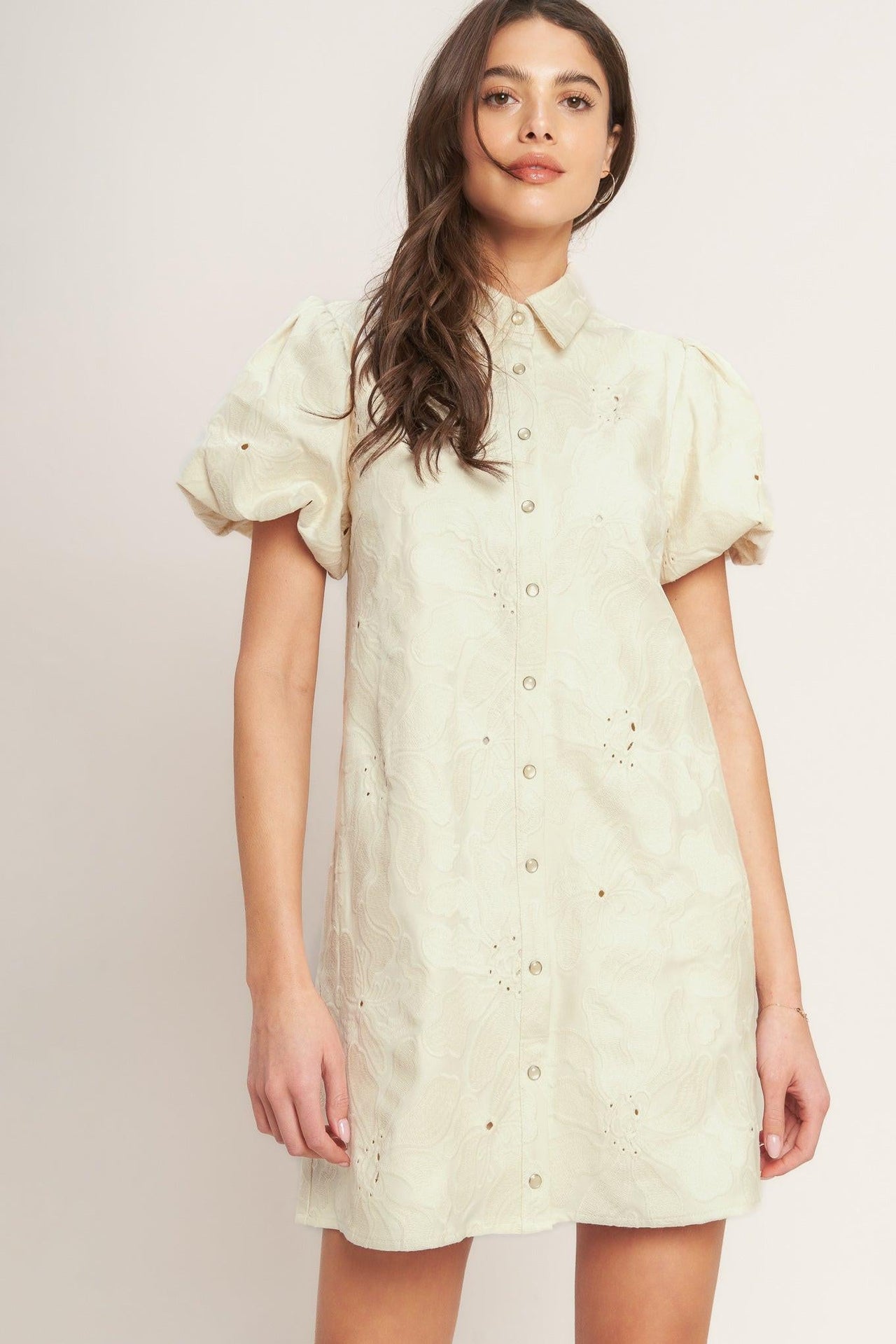 BREATHABLE WEAVE WOVEN MINI DRESS