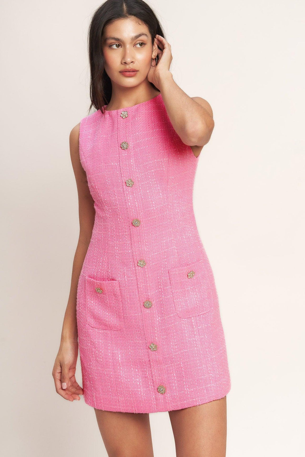 MAIN CHARACTER MOMENT TWEED MINI DRESS
