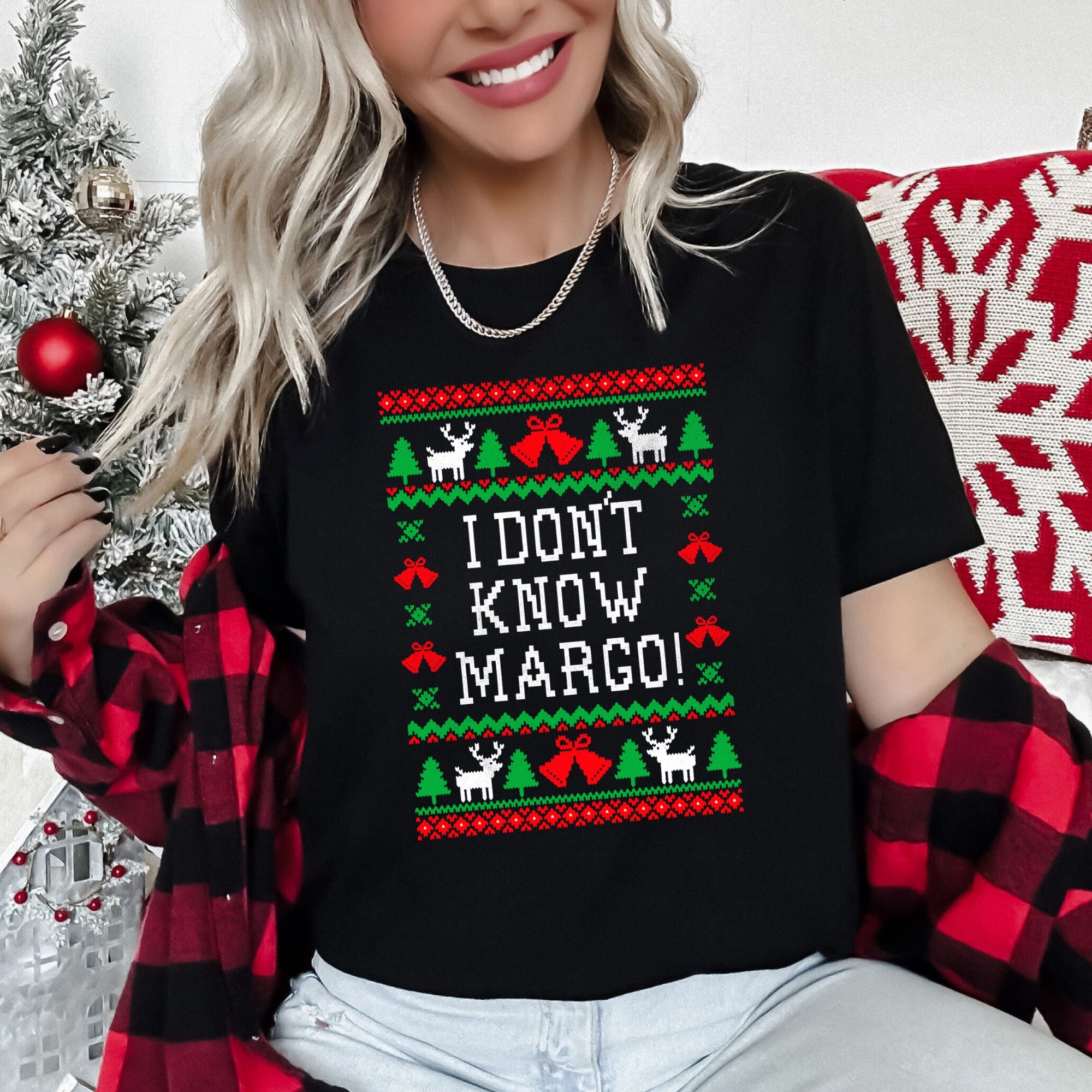 I Don't Know Margo Ugly Christmas Vacation Griswold Holiday Movie Quote Graphic Tee