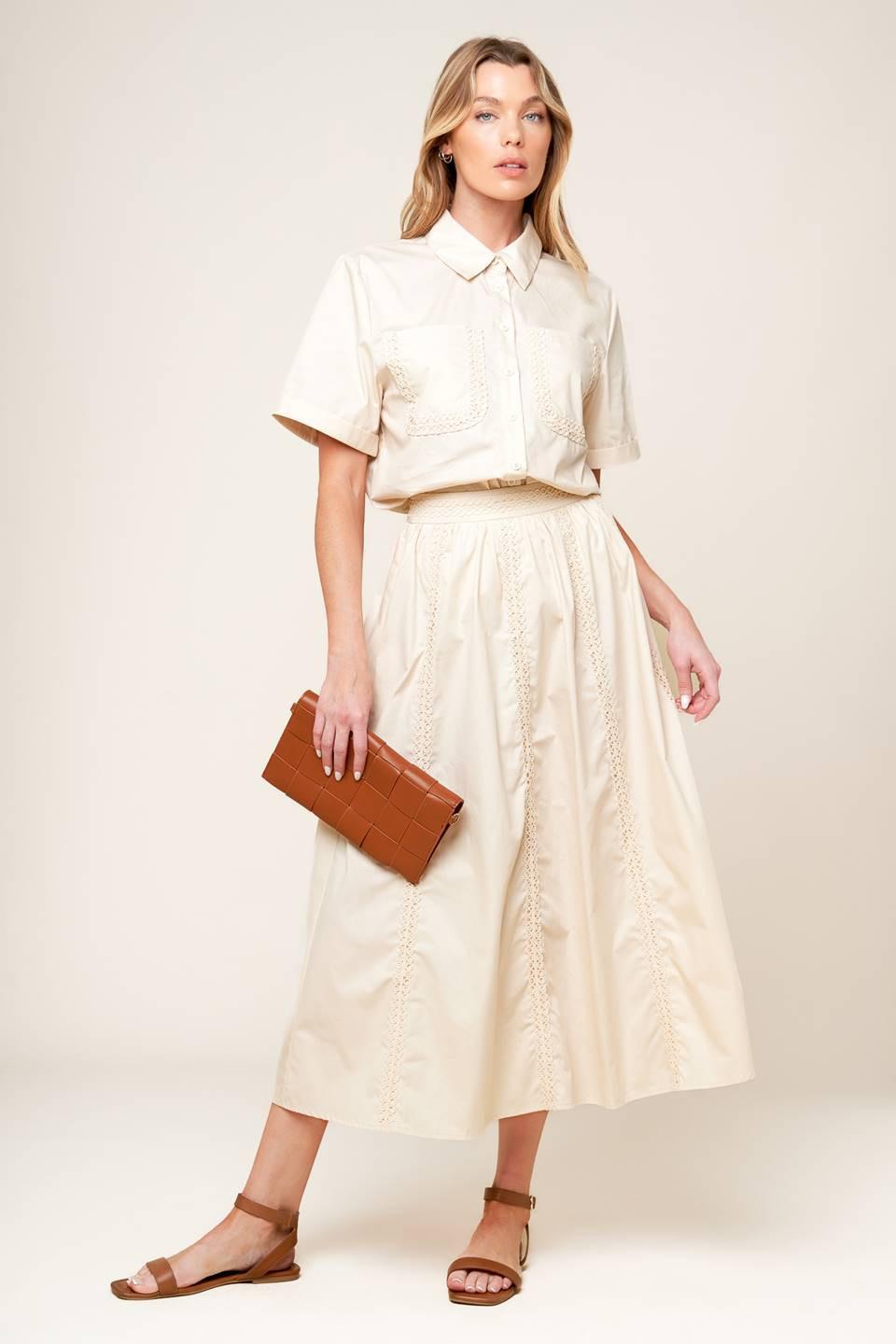 LAYTON CREAM WOVEN TOP