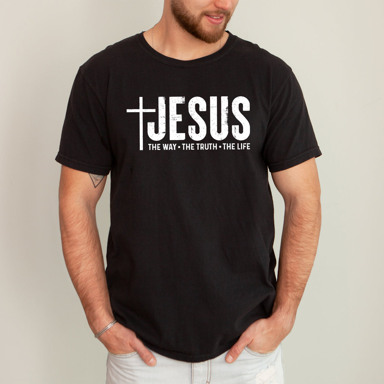 Jesus The Way The Truth The Life Gospel Message For Faith Christian Comfort Colors Tee