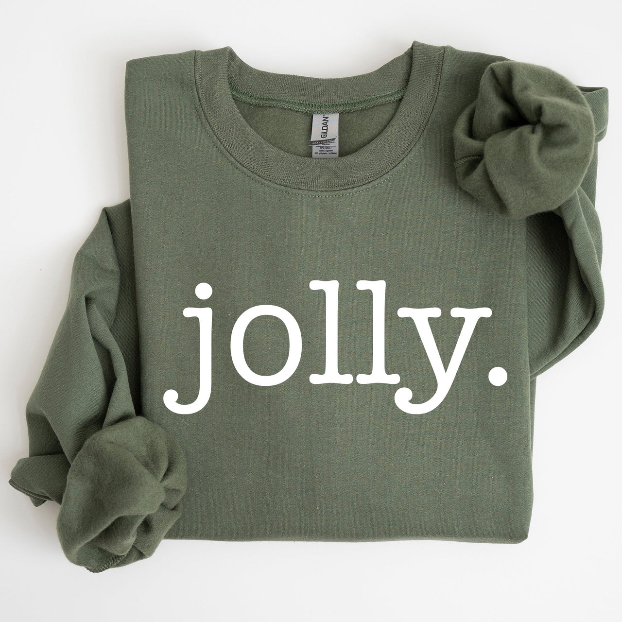 Jolly Classic Minimalist Christmas Winter Snow Santa Festive Cozy Fleece Lined Sweatshirt