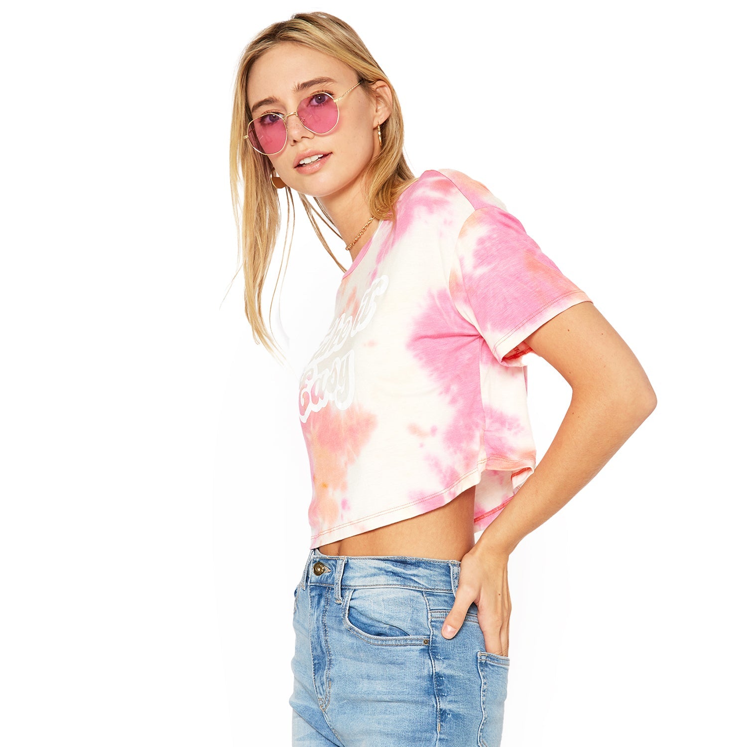Women's "Take it Easy" Printed Crop Top