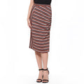 Pleione Gathered Multi Print Midi Skirt