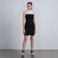 Women's Haltered Mock Neck Bodycon Mini Dress In Black