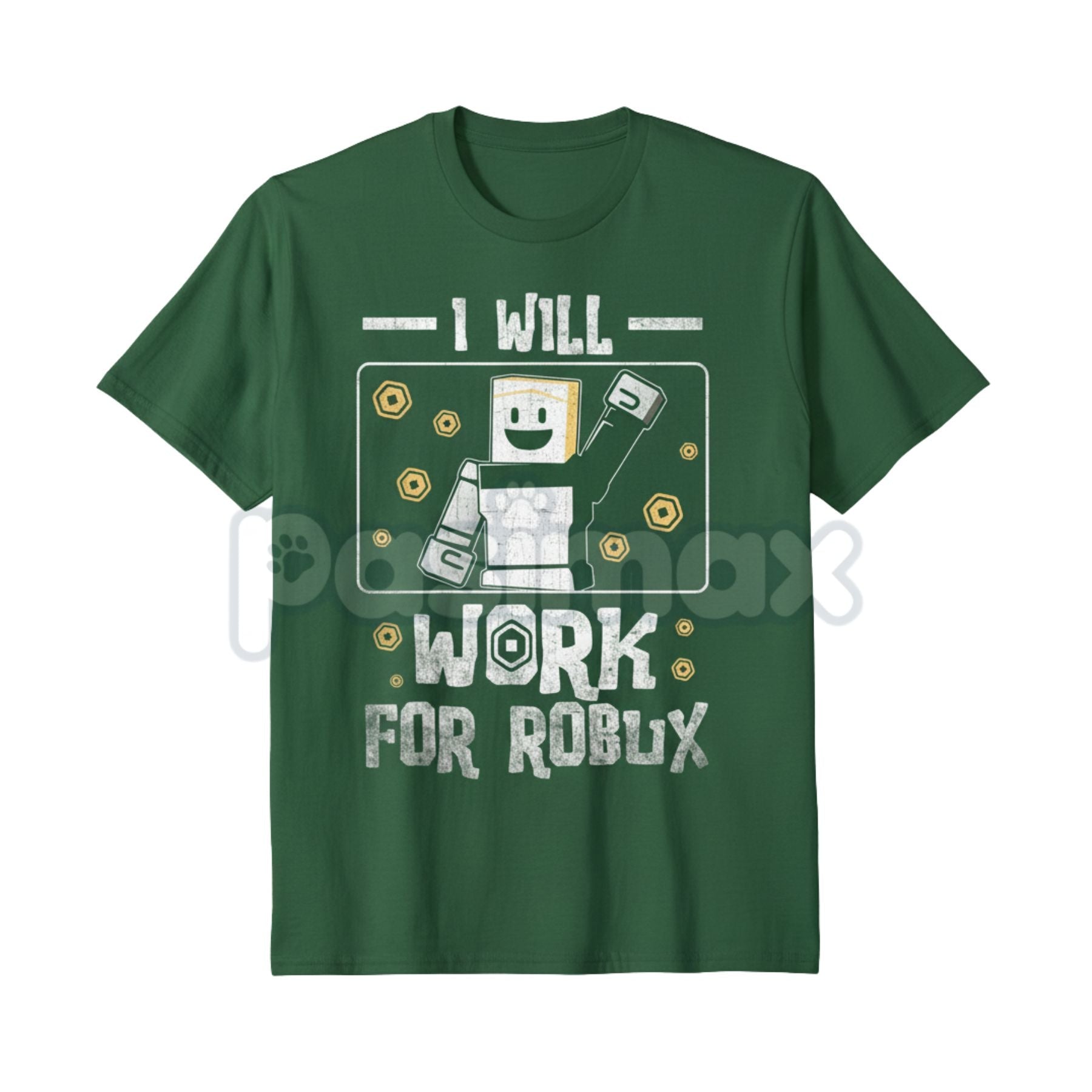 Kids 'I Will Work For Robux' T-Shirt – Funny Gamer Youth Tee, Roblox Currency Statement Shirt