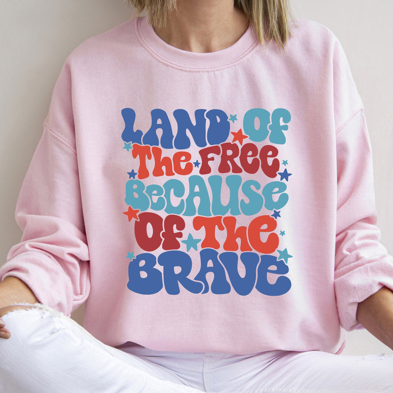 Land Of The Free American Babe 4th Of July Sweatshirt