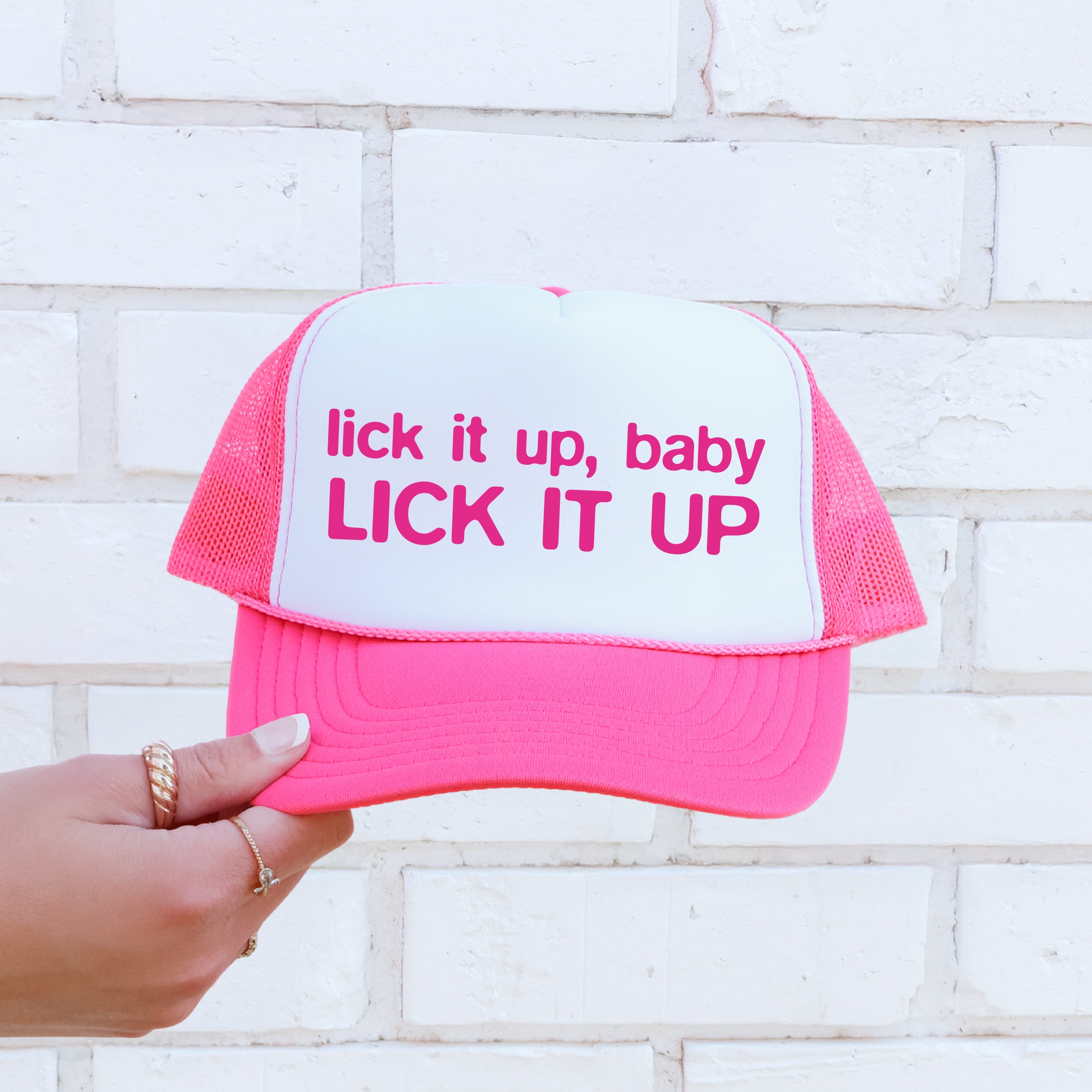Lick It Up, Baby Lick It Up Sassy And Funny Bold Statement Edition For Trendsetters Trucker Hat