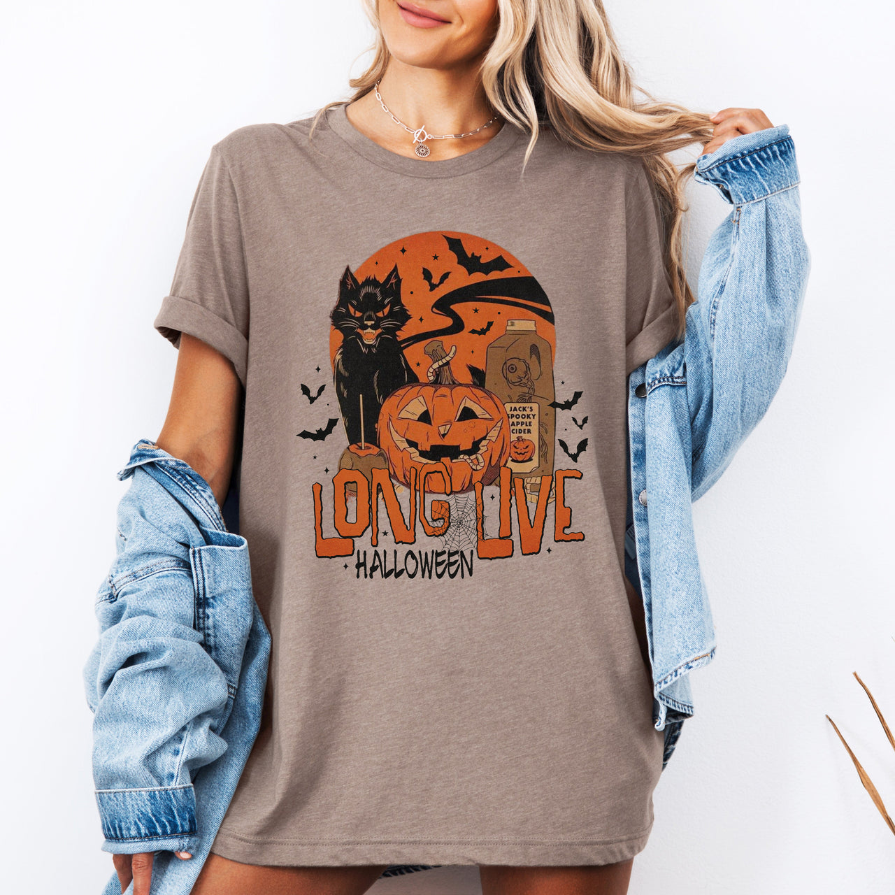 Long Live Halloween Retro Classic Vintage Fiendish Fun Halloween Night Graphic Tee